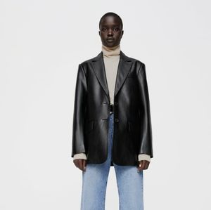 Zara Faux Leather Oversized Blazer (NWT)